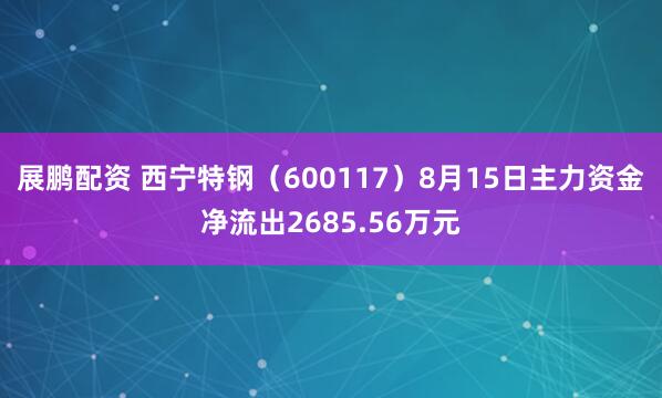 展鹏配资 西宁特钢（600117）8月15日主力资金净流出2685.56万元