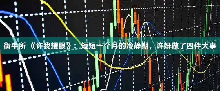 衡牛所 《许我耀眼》：短短一个月的冷静期，许妍做了四件大事